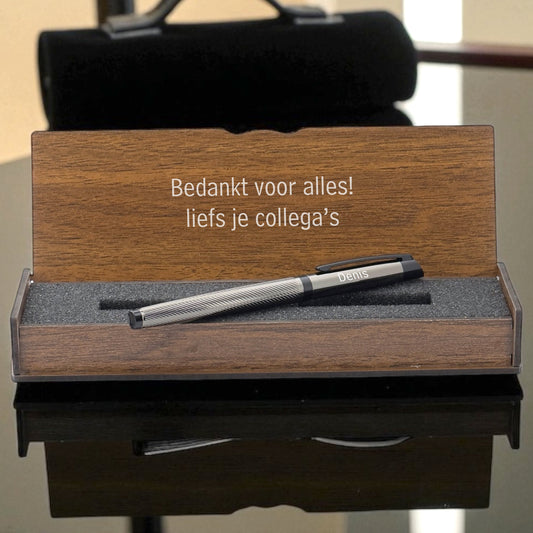 Personalisiertes Stiftset – Schreibset mit gravierter Holzbox BLP22670