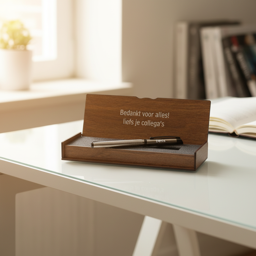 Personalisiertes Stiftset – Schreibset mit gravierter Holzbox BLP22670