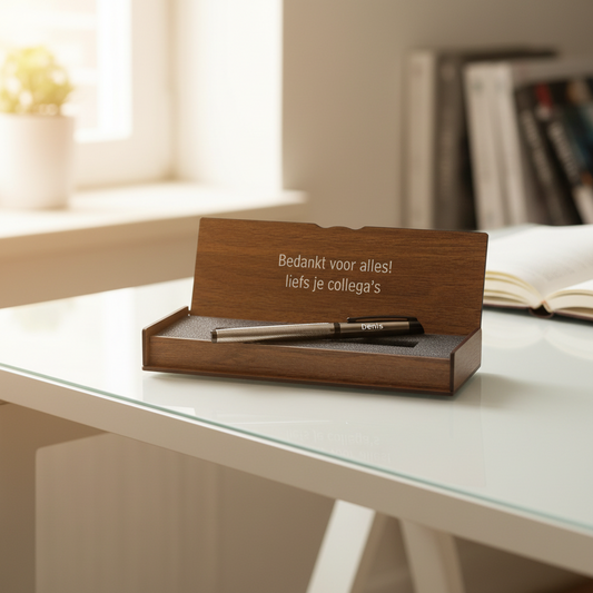 Personalisiertes Stiftset – Schreibset mit gravierter Holzbox BLP22670