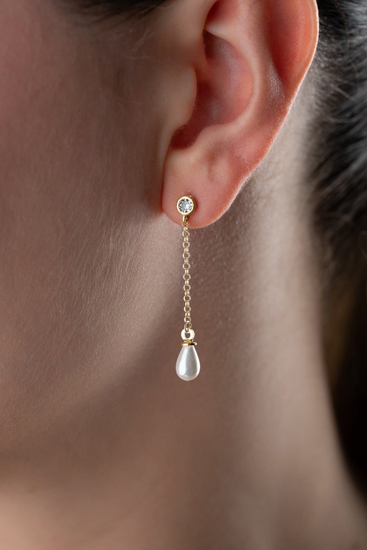 Edelstein - Silber Halskette Ohrring mit Tropfen