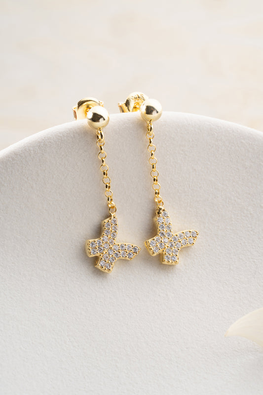 Butterfly Shine Ohrringe mit Kette