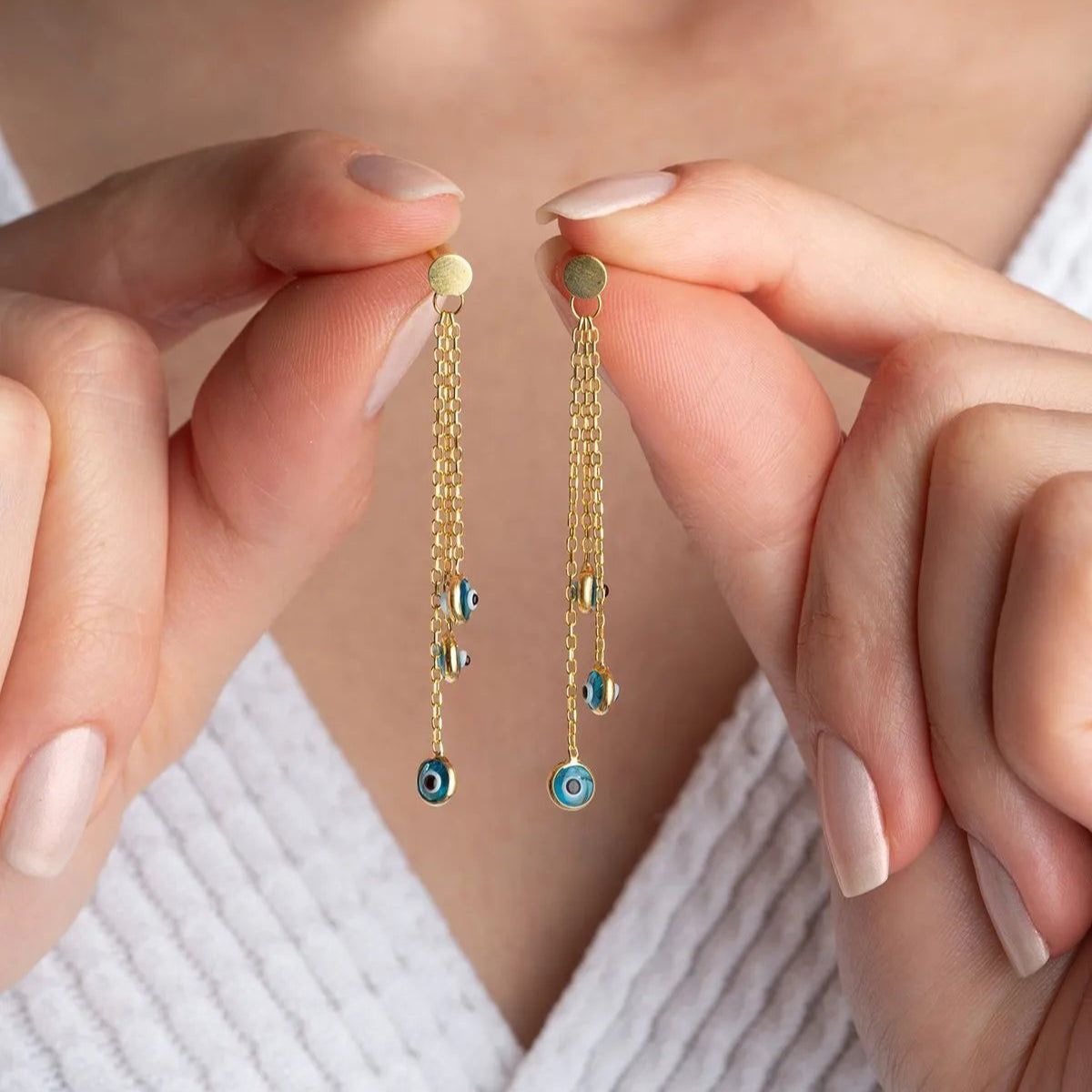 Blue Aura Oorbellen – 925 Sterling Zilver