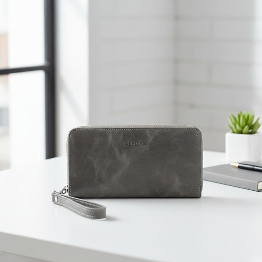 Smartphone-Leder-Geldbörse Grau BLW3034-G