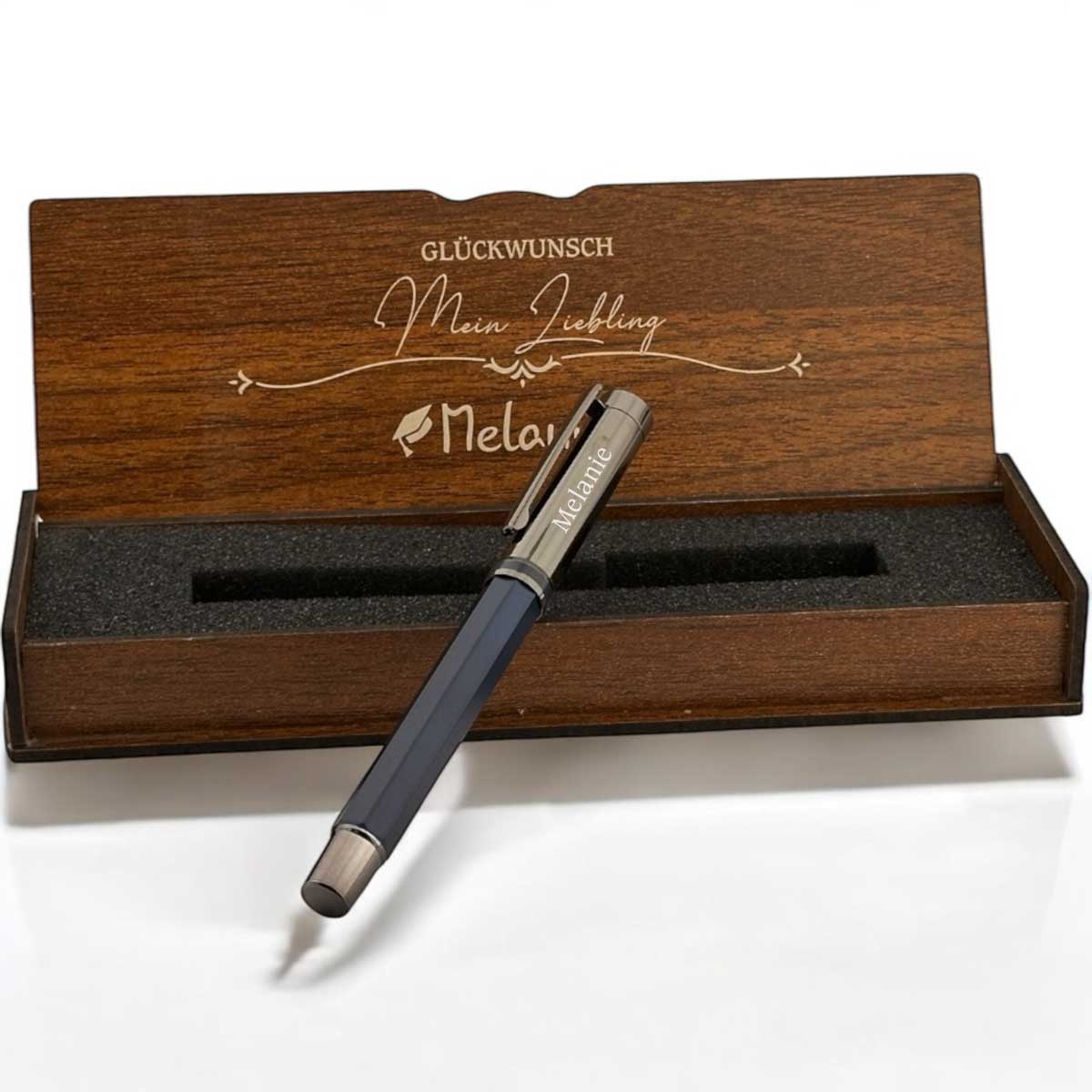 Personalisierte Luxus -Stift -Set - Gravierte Holzkiste - erfolgreiches Geschenk