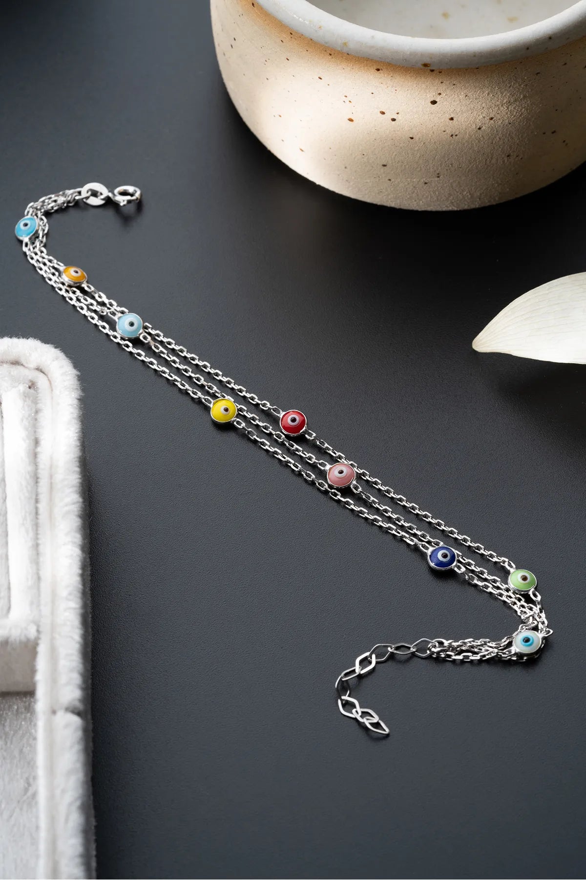 Angry Eye Armband Multi -gelöscht - 925 Silber - blaue Aura