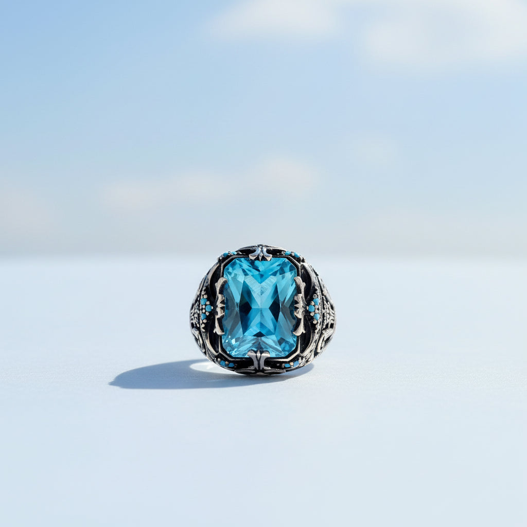 Herrenring mit blauem Stein CLMR0221