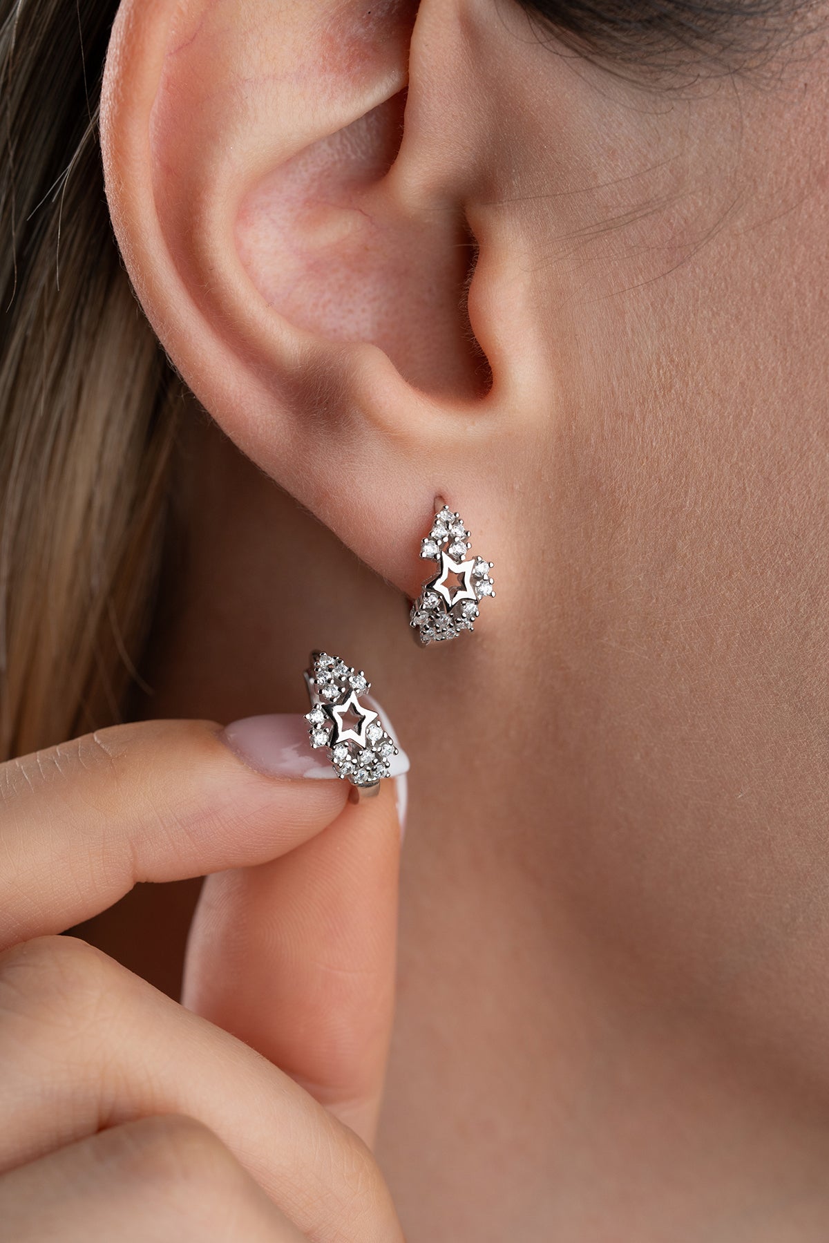 Ster Oorbellen met Zirkonia | 925 Zilver