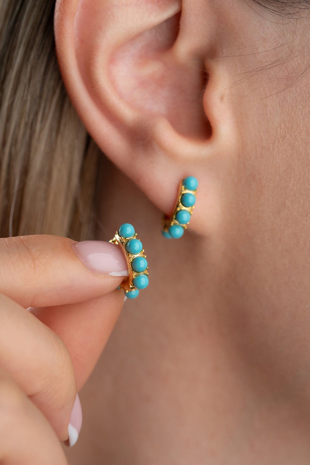 Turquoise Creolen | 925 Zilver