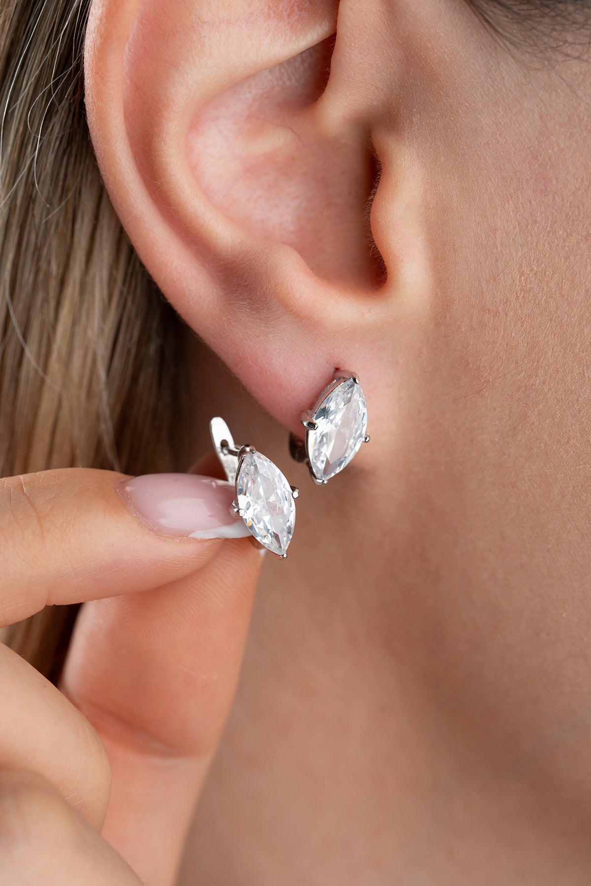 Marquise Oorbellen met Zirkonia | 925 Zilver