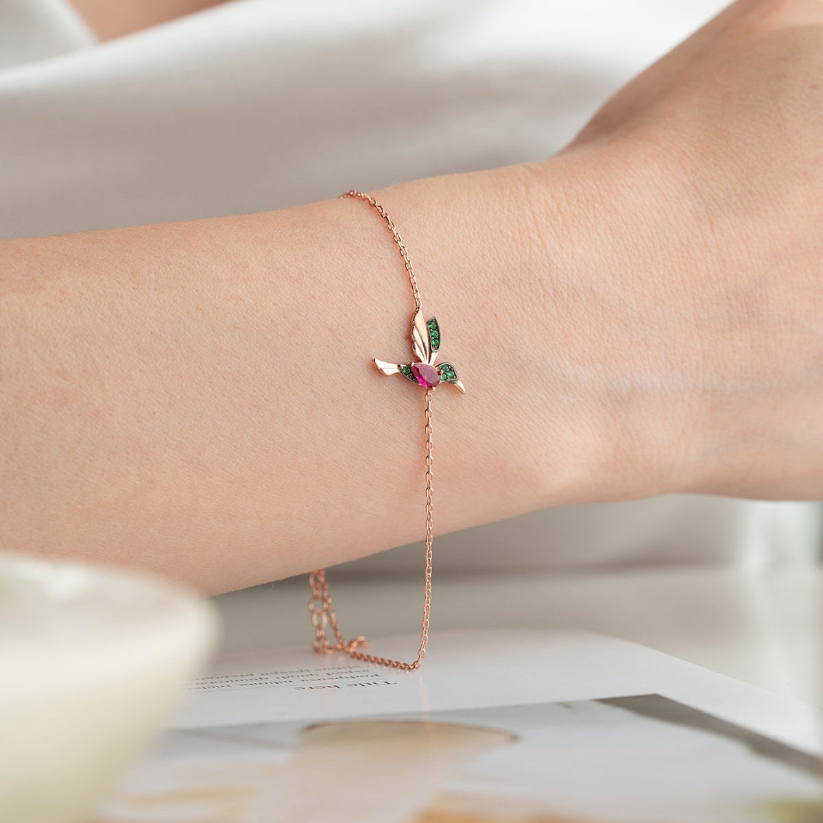 Kolibrie Armband – 925 Zilver Rosé