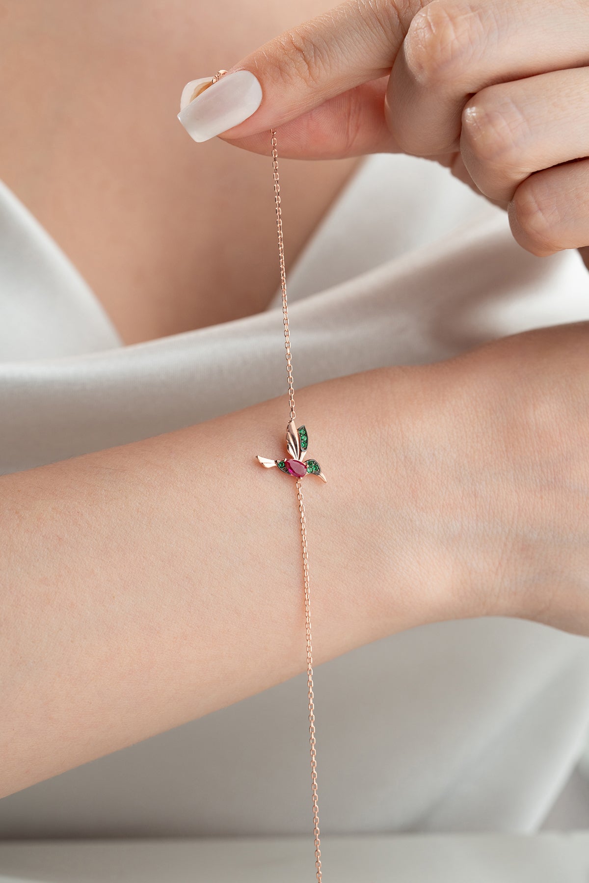 Kolibrie -Armband - 925 Silber Rosé