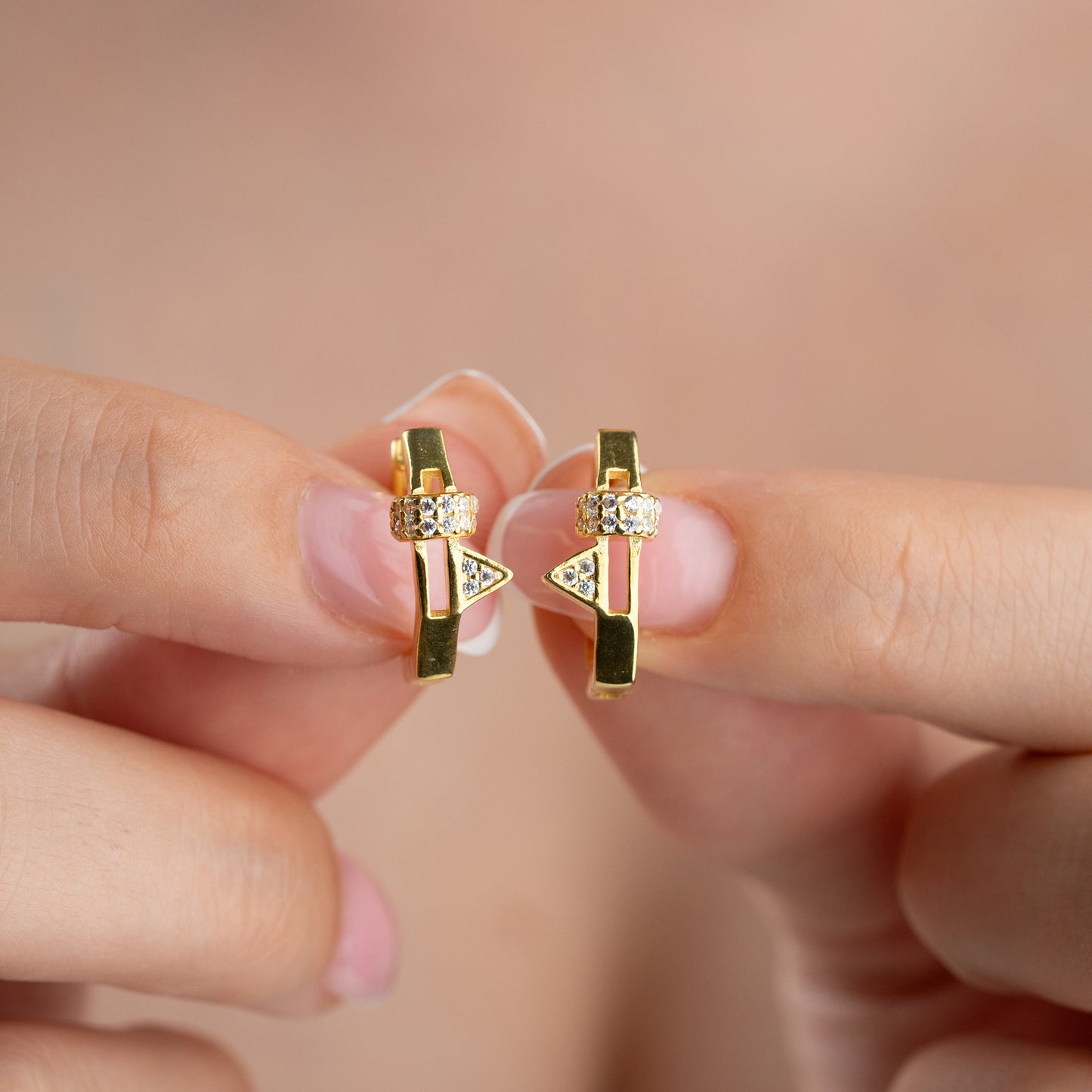 ÉLAN Geometrische Zirkonia Oorbellen | 925 Zilver