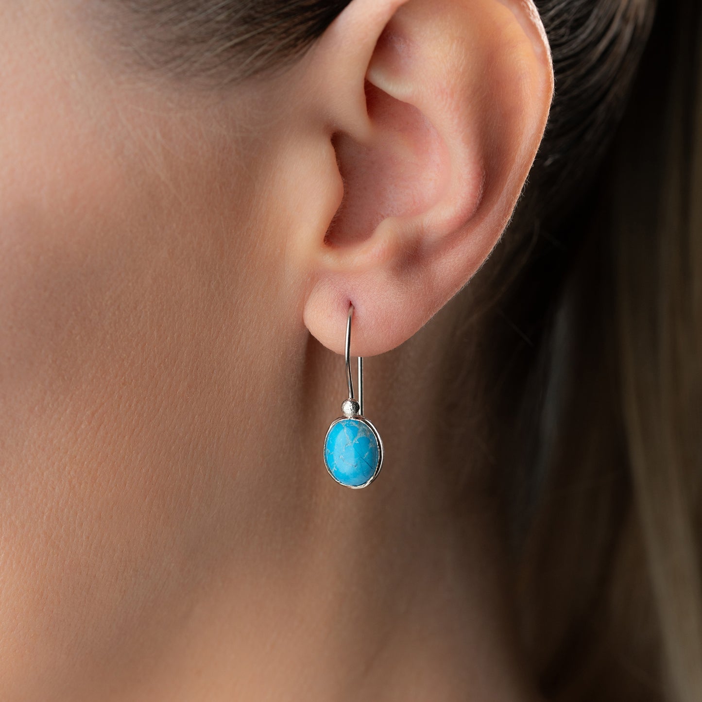 Oorbellen van 925 zilver met turquoise steen