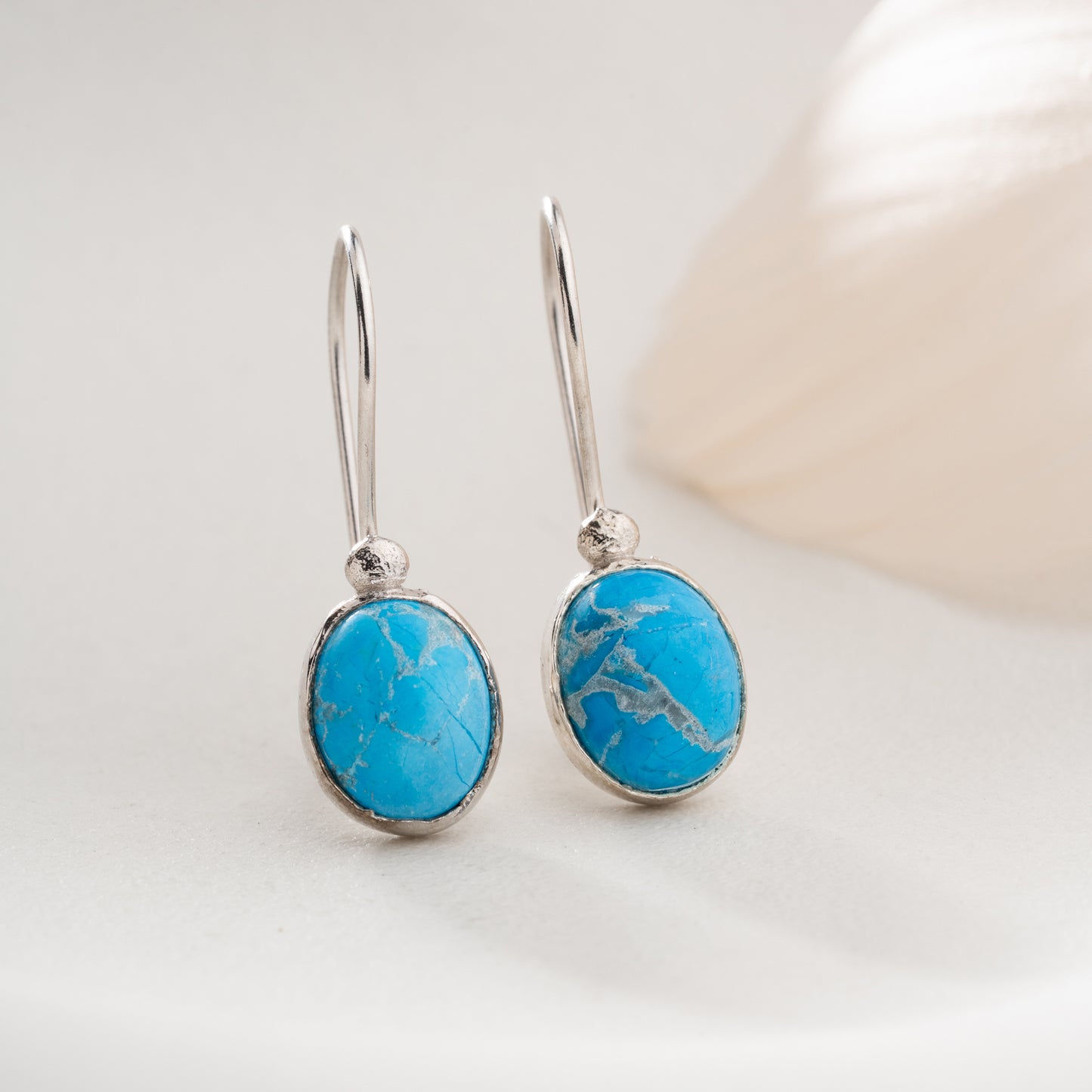 Oorbellen van 925 zilver met turquoise steen