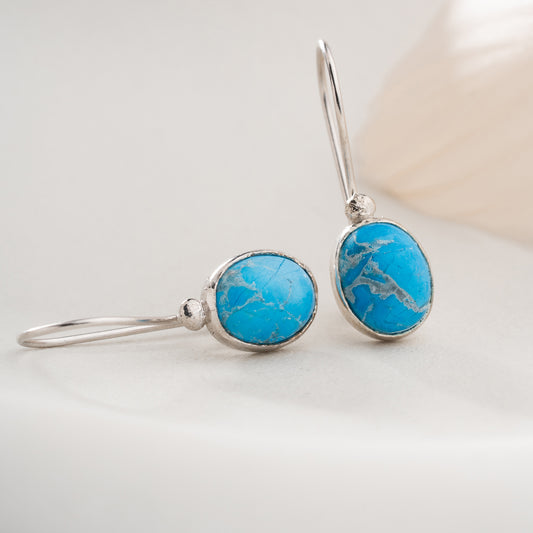 Oorbellen van 925 zilver met turquoise steen