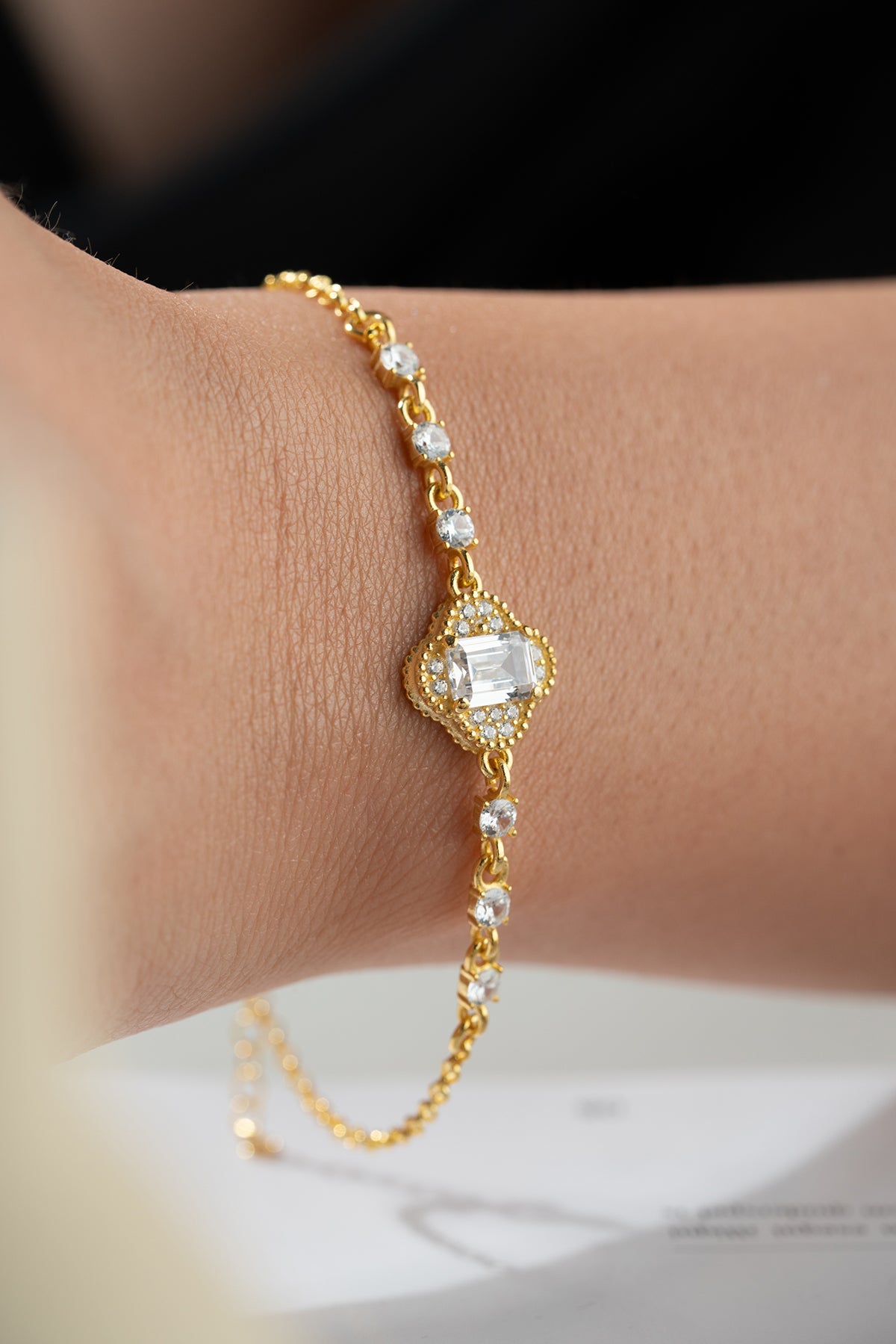 925 Zilveren Armband met Zirkonia Stenen
