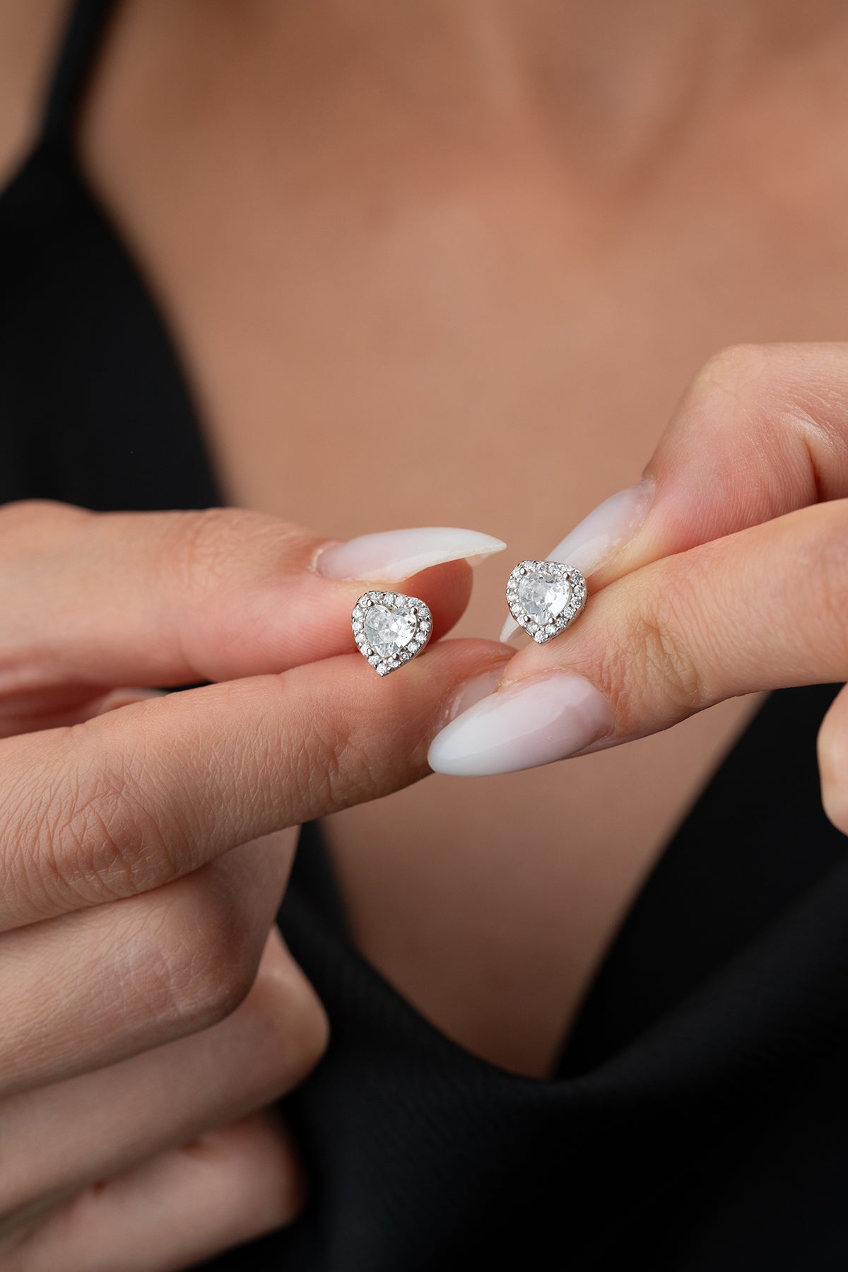 Ohrstecker mit Herz und Zirkonia