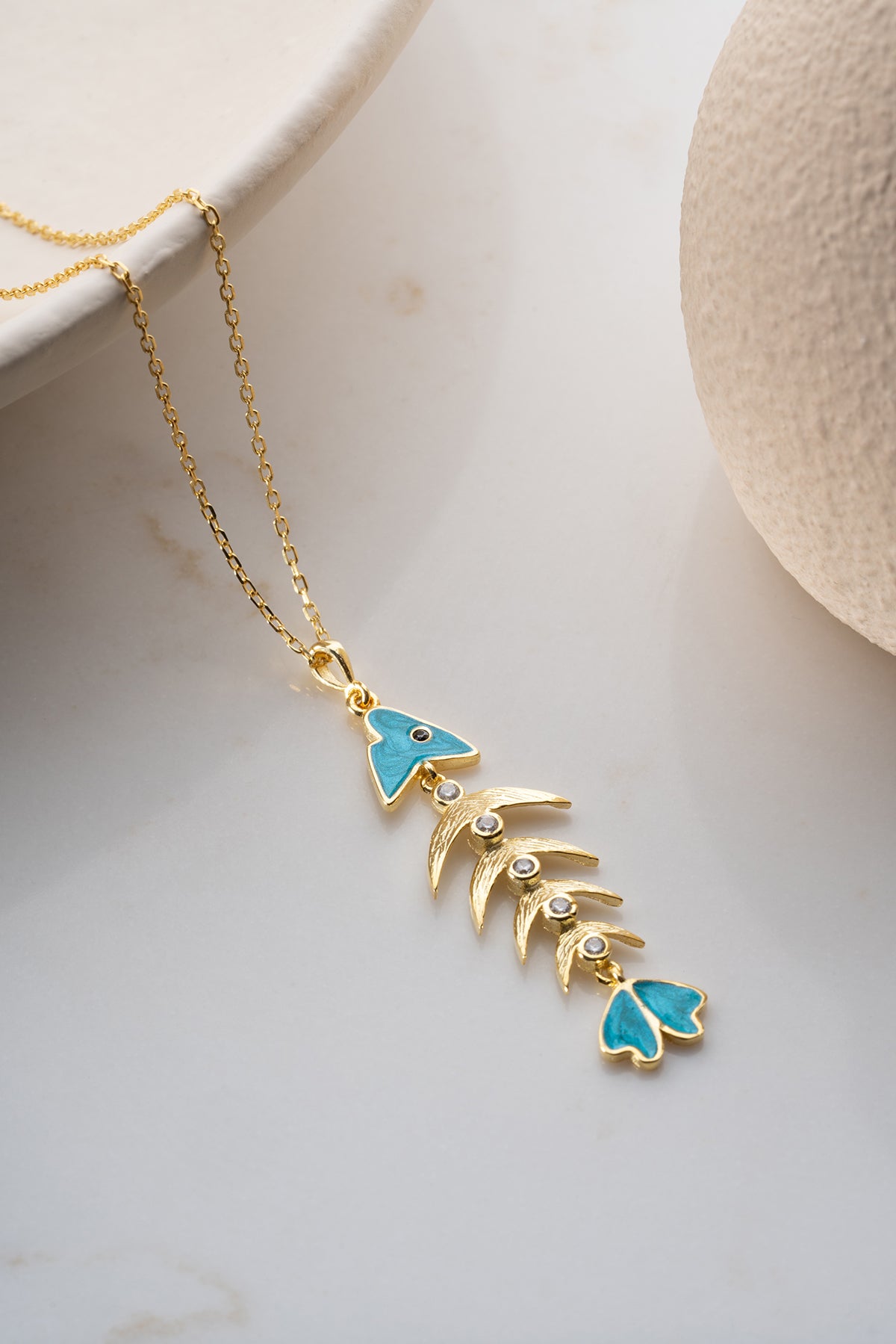 Visgraat Ketting - 925 Zilver Verguld