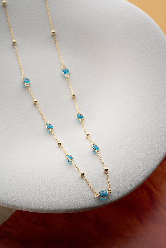 Ketting – 925 Sterling Zilver – Blue Aura