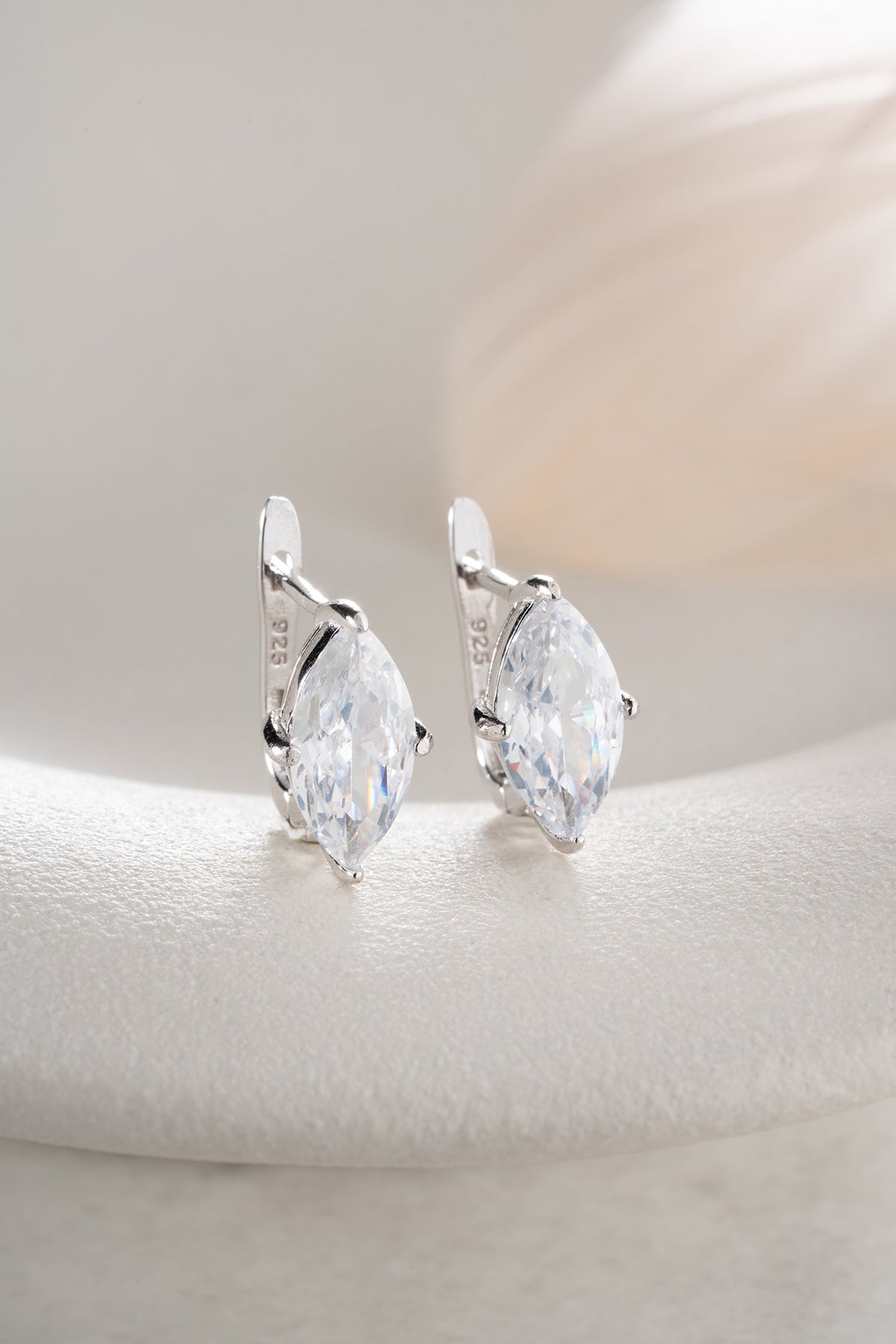 Marquise Oorbellen met Zirkonia | 925 Zilver