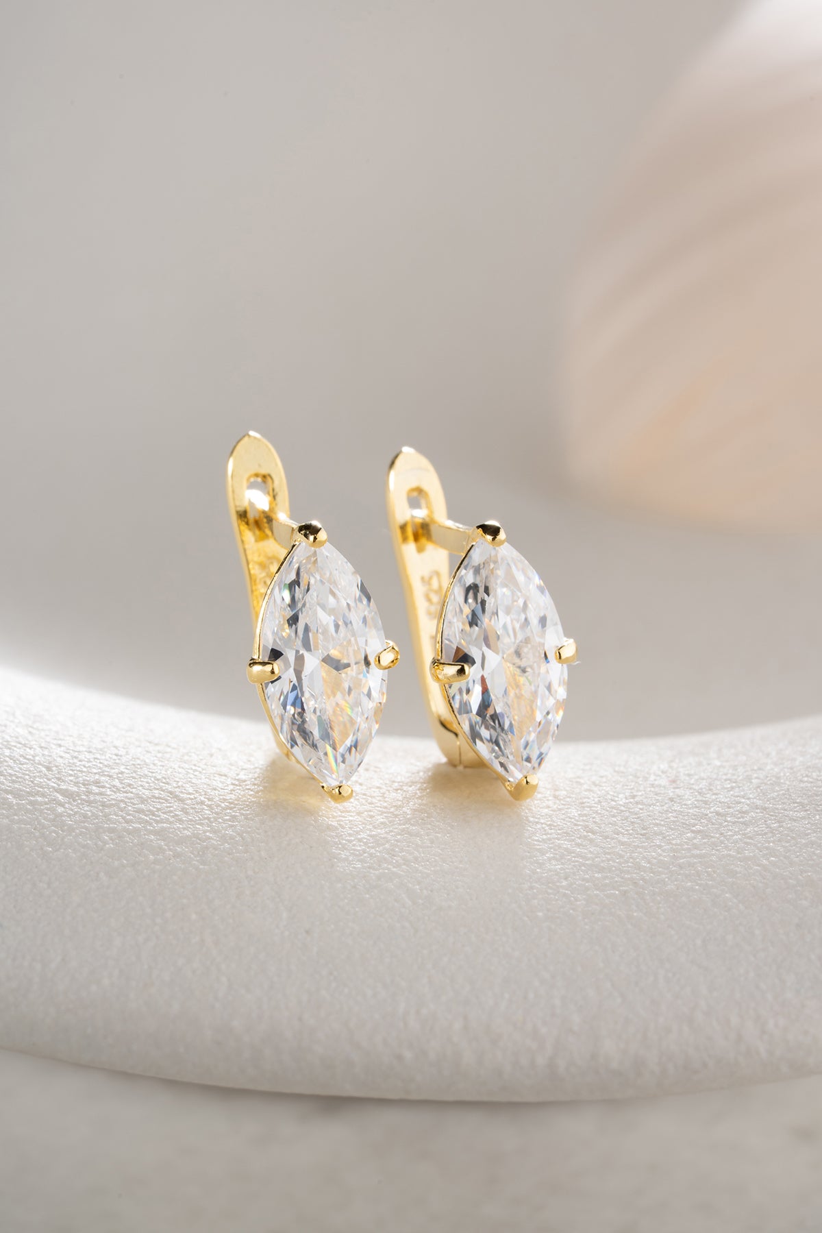Marquise Oorbellen met Zirkonia | 925 Zilver