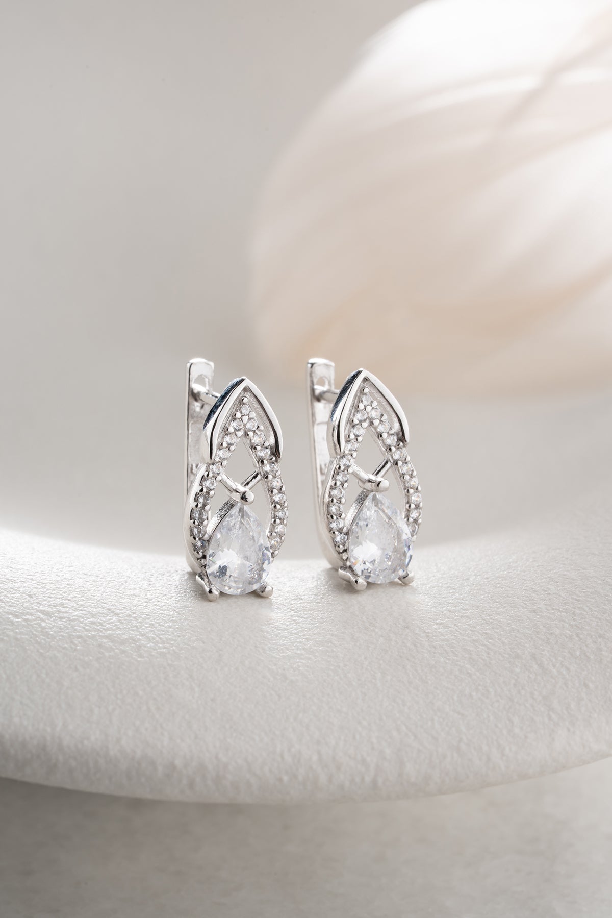 Druppel Oorbellen met Zirkonia | 925 Zilver