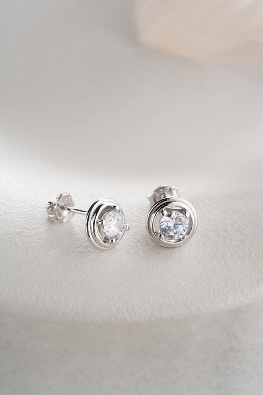 Ronde Oorbellen met Zirkonia | 925 Zilver