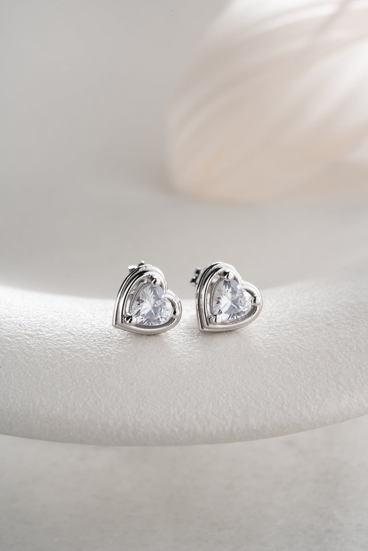 Hart Oorbellen met Zirkonia | 925 Zilver