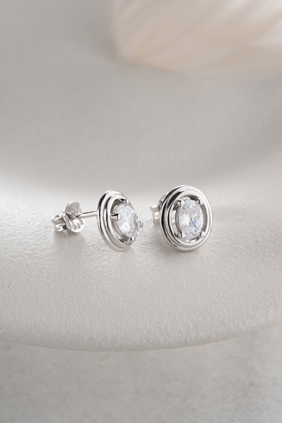 Ovale Oorbellen met Zirkonia | 925 Zilver