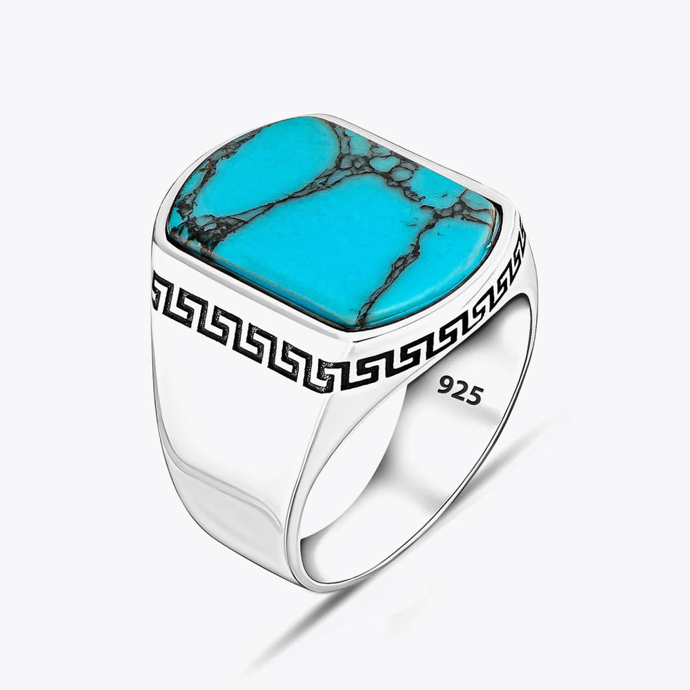 Turquoise Steen Zegelring ORTBL159