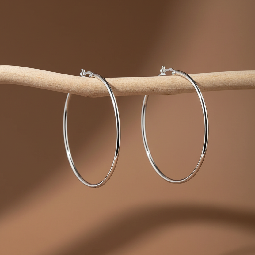Grote Creolen 55 mm 925 Zilver