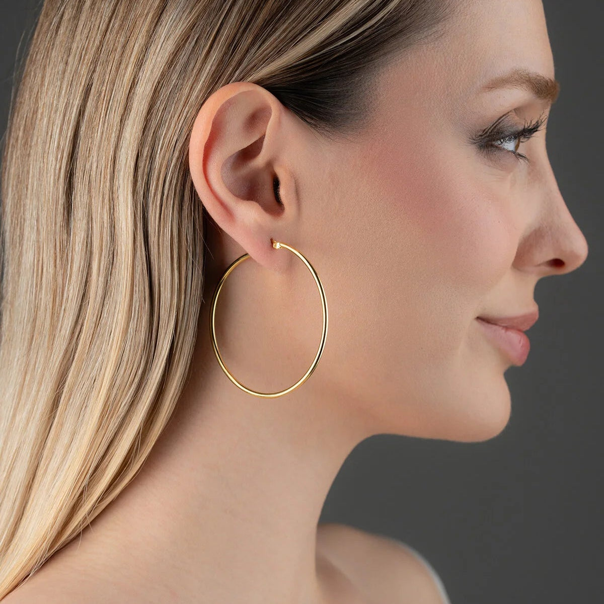 Grote Creolen 55 mm 925 Zilver | Gold