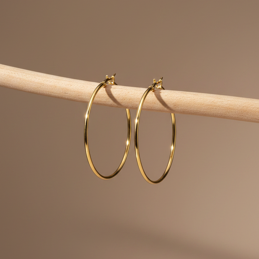 Grote Creolen 55 mm 925 Zilver | Gold