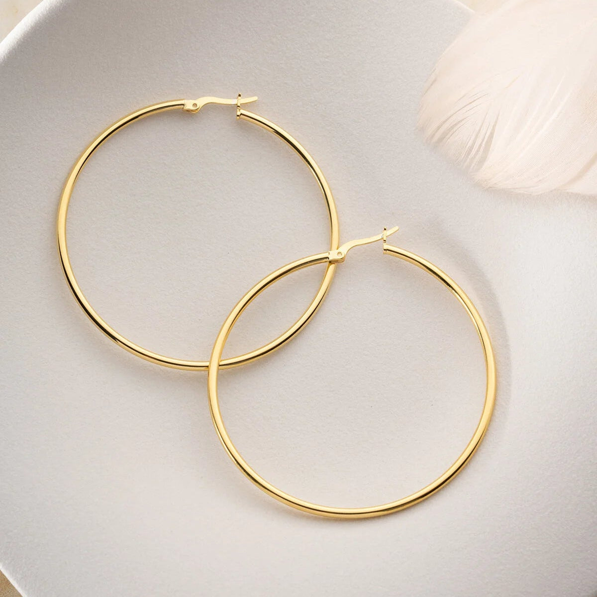 Grote Creolen 55 mm 925 Zilver | Gold