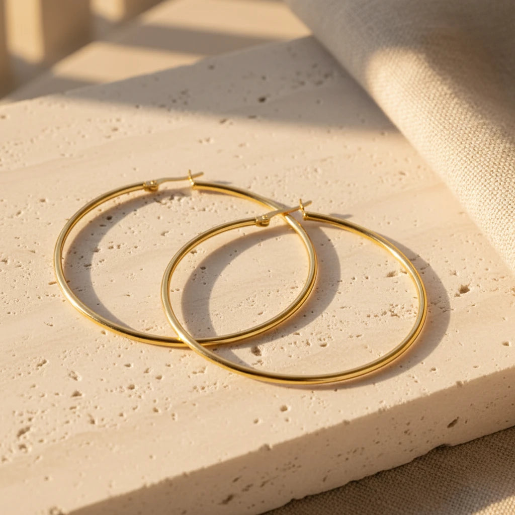 Grote Creolen 55 mm 925 Zilver | Gold