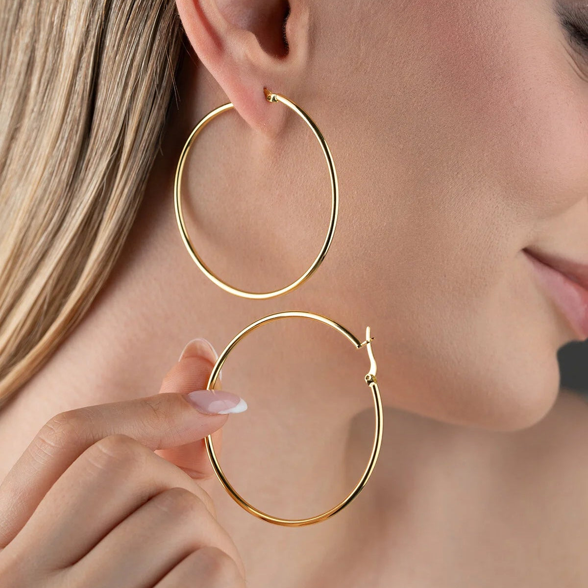 Grote Creolen 55 mm 925 Zilver | Gold