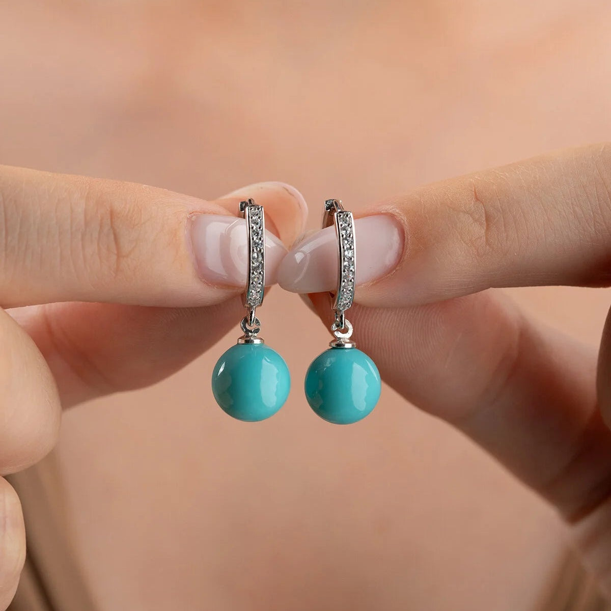 Oorringen met Turquoise Mayorka Hanger | 925 Zilver