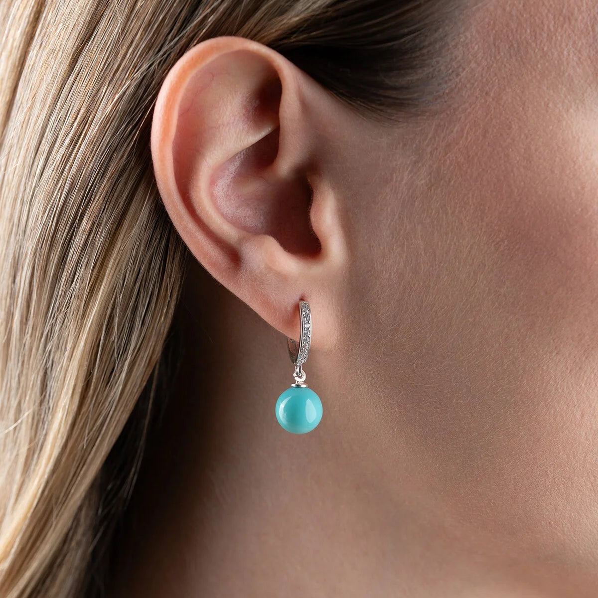 Oorringen met Turquoise Mayorka Hanger | 925 Zilver