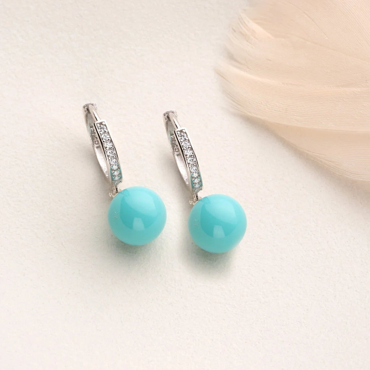 Oorringen met Turquoise Mayorka Hanger | 925 Zilver