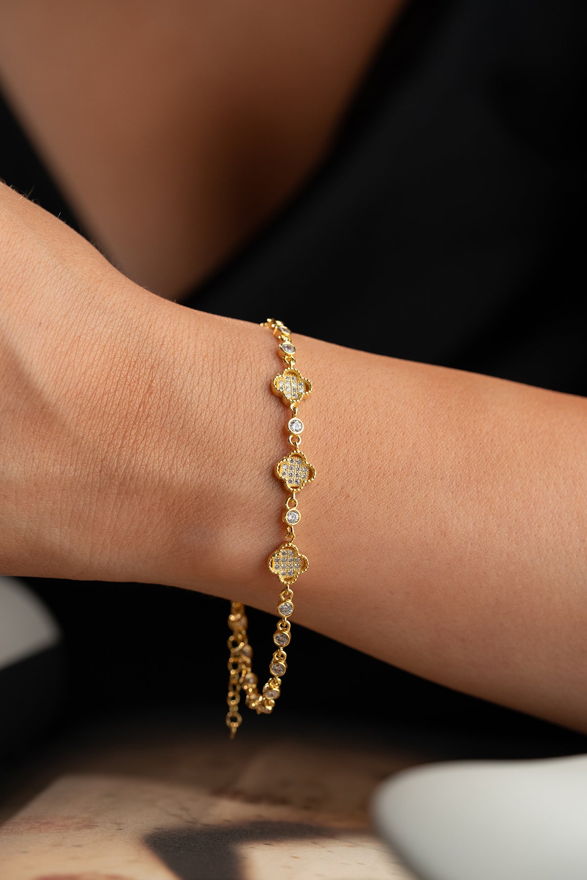 Klaver Armband met Zirkonia | 925 Zilver