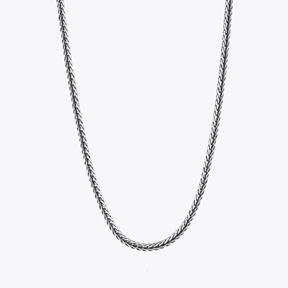 Fuchsschwanz-Halskette und Armband aus 925er Silber, 2,5 mm