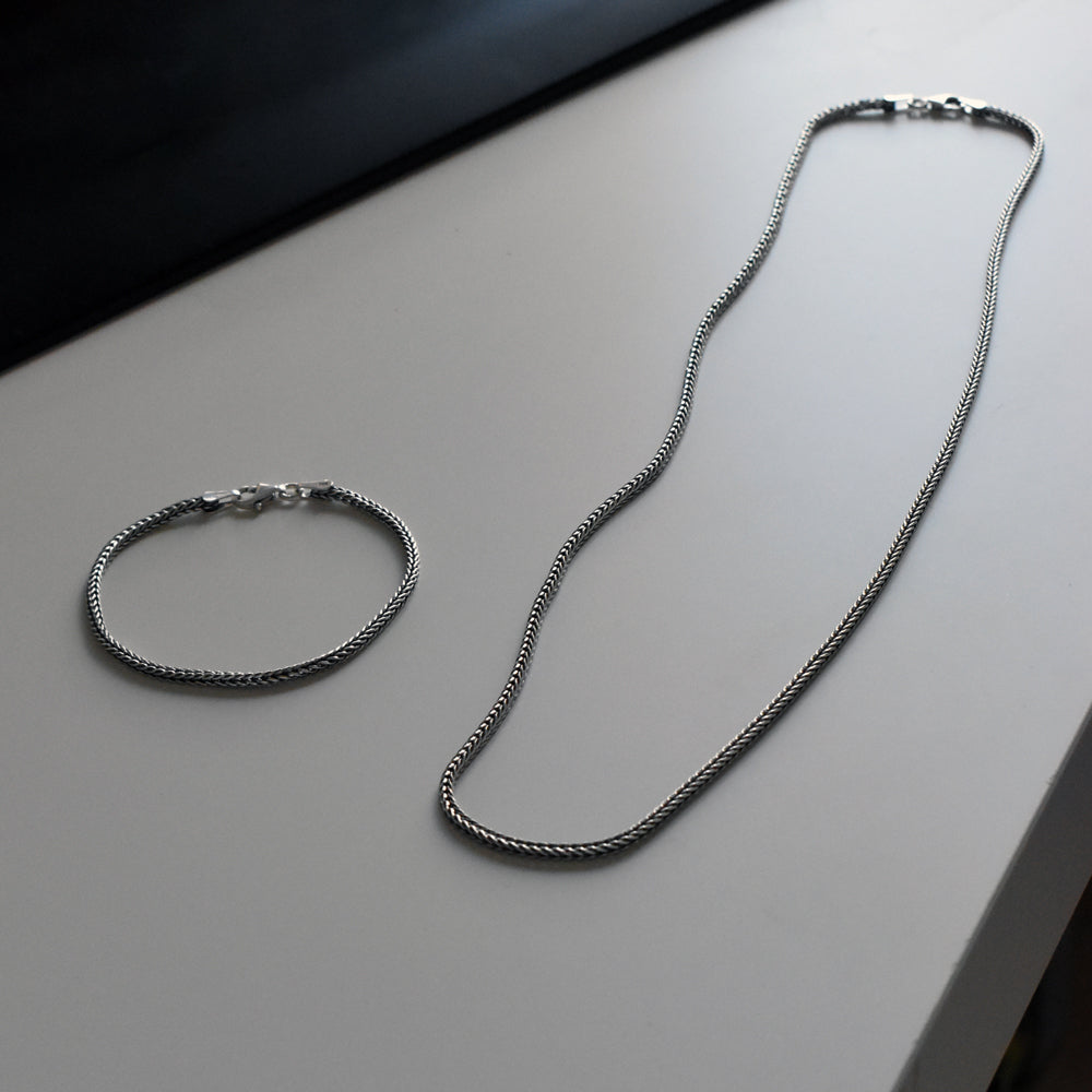 925 zilver foxtail ketting&armband 2,5 mm