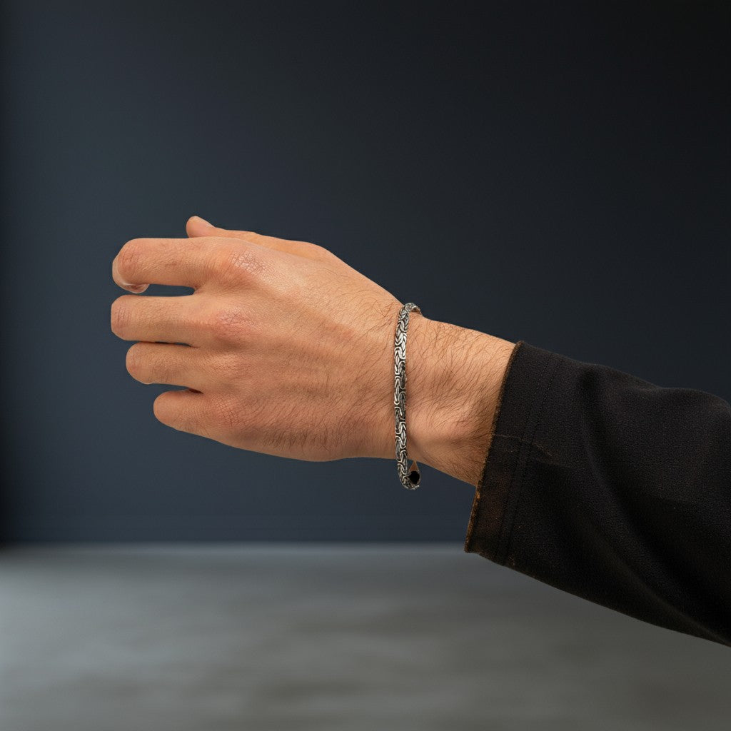 King's Link Armband aus 925er Sterlingsilber (5 mm - 21 cm)