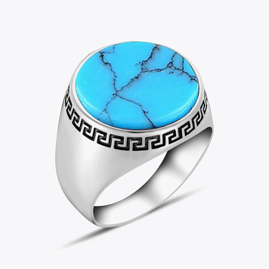 Turquoise Steen Zegelring ORTBL103