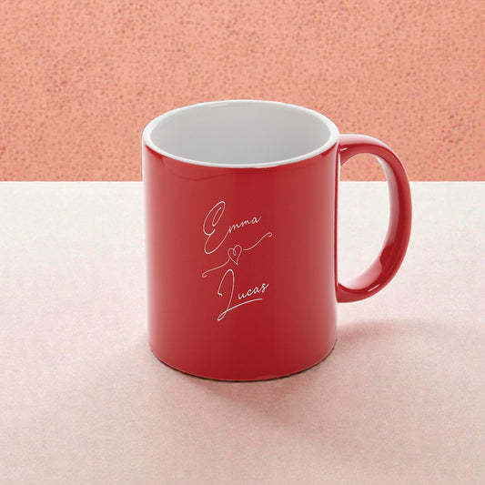 Personalisierte Tasse mit Herz und Namen