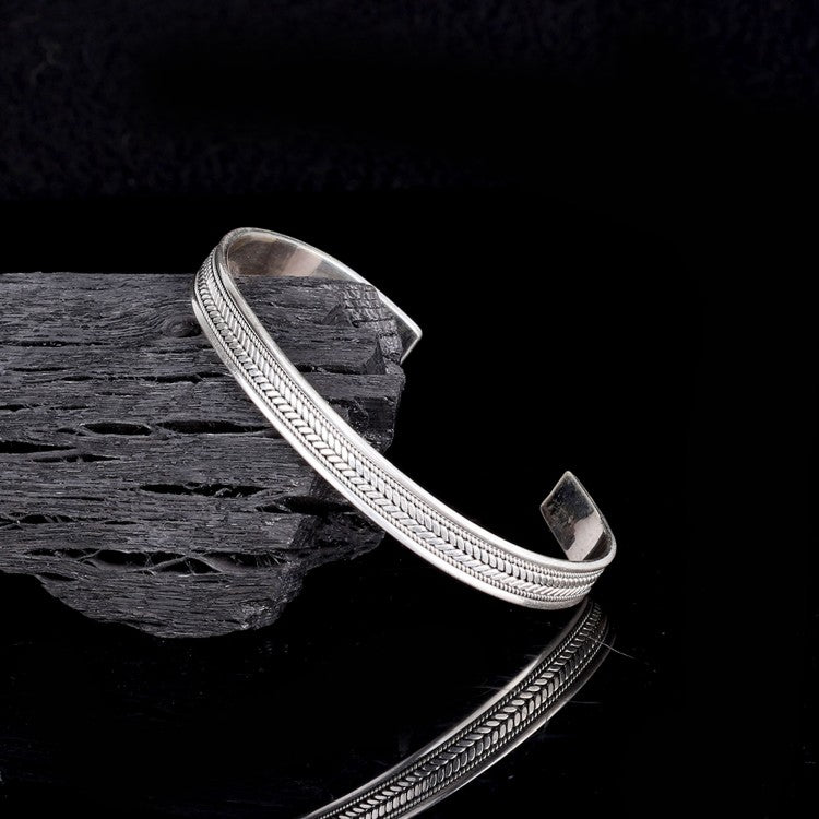 Pantser Patroon 925 Sterling Zilver Heren Armband