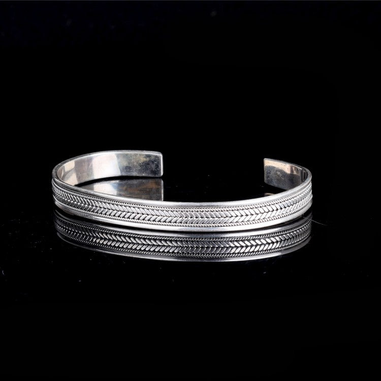 Pantser Patroon 925 Sterling Zilver Heren Armband