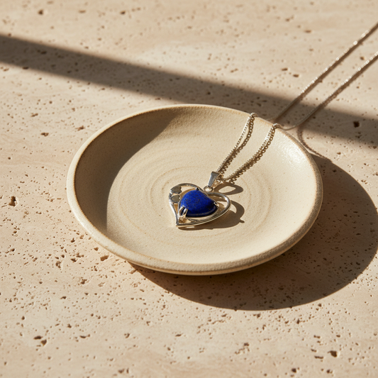 Herzanhänger aus Lapislazuli-Naturstein