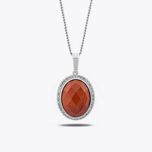 Halskette aus rotem Jaspis-Naturstein