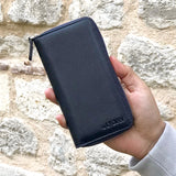 Blauwe Leren Smartphone Portemonnee met 16 vakjes BLW3016-L